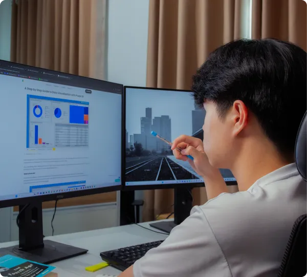 Students working with laptops